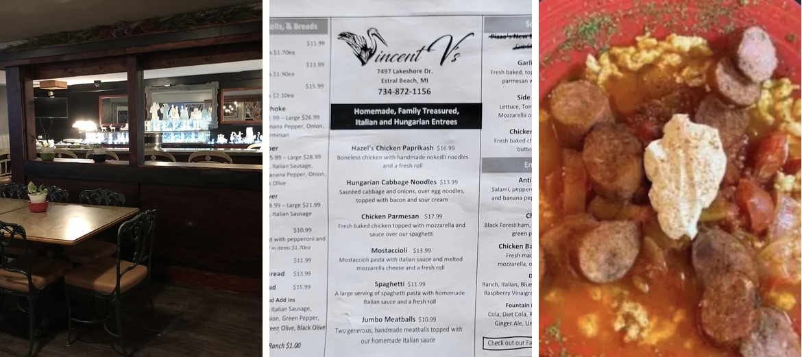 Vincent V's Menu