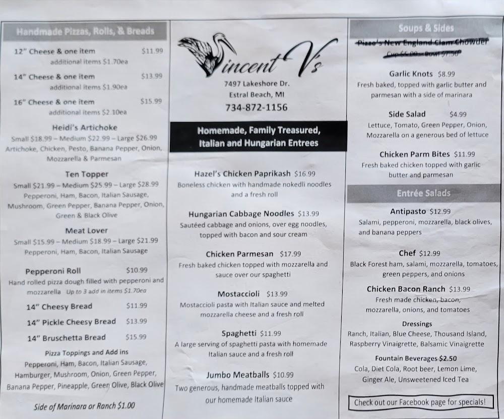 Vincent V's Menu image 1